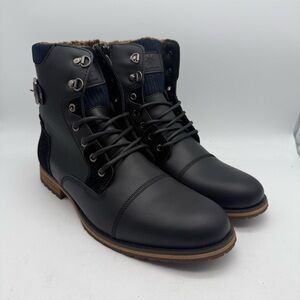 BRAND NEW GLOBALWIN Winter Cap Toe Black Boot Faux Fur Lined Men’s Size 10